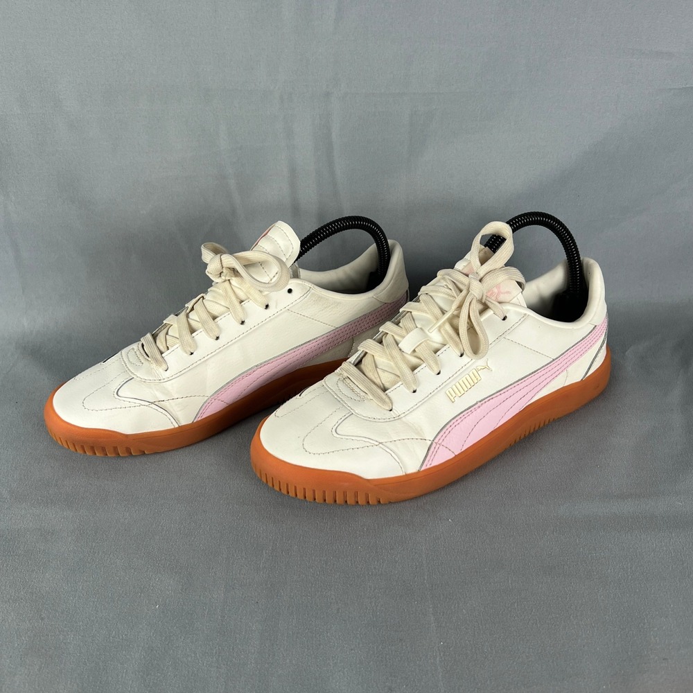 PUMA Club 5V5 397635-10 Sneakers Women 8.5 Ivory Soft Pink Comfort Running Shoes